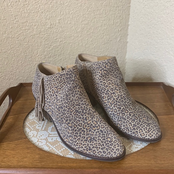 Lucky Brand Shoes - Lucky Brand Felisie leopard fringe Booties